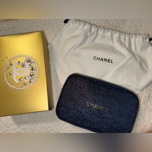AUTHENTIC CHANEL 2023 COSMETIC BLUE POUCH